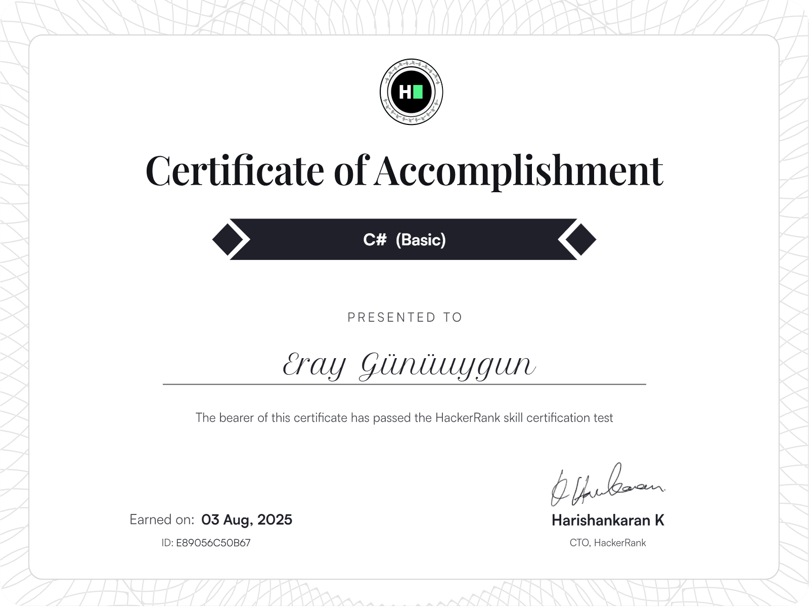 C# (Basic) Certificate
